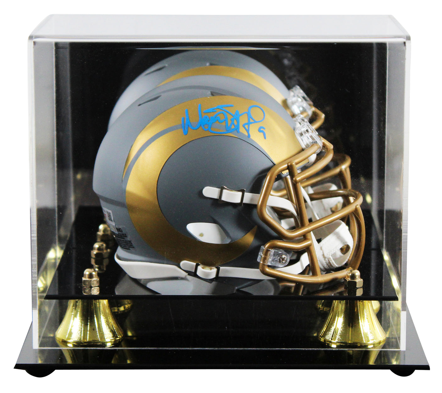 Rams Matthew Stafford Authentic Signed Slate Speed Mini Helmet W/ Case Fanatics