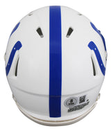 Colts Edgerrin James Signed 1995-03 TB Speed Mini Helmet W/ Case BAS Witnessed