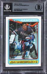 Rangers John Vanbiesbrouck Authentic Signed 1990 Topps #75 Card BAS Slabbed