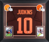 Quinshon Judkins Signed Brown Color Rush Pro Style Framed Jersey BAS Witnessed