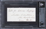 Susan B. Anthony "Vote for Woman Suffrage" Signed 2.15x4.5 Cut Sig BAS Slabbed