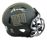 Giants Abdul Carter Signed Salute To Service IV Speed Mini Helmet W/ Case BAS W
