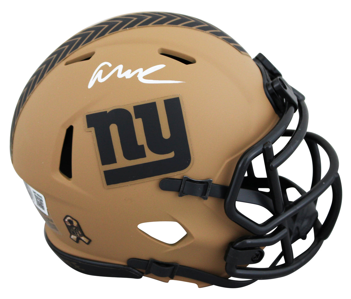 Giants Abdul Carter Signed Salute To Service II Speed Mini Helmet BAS Witnessed