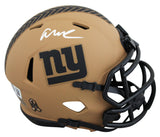 Giants Abdul Carter Signed Salute To Service II Speed Mini Helmet BAS Witnessed