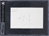 Richard Simmons Sweatin' to the Oldies Signed 5x8 Index Card BAS Slabbed