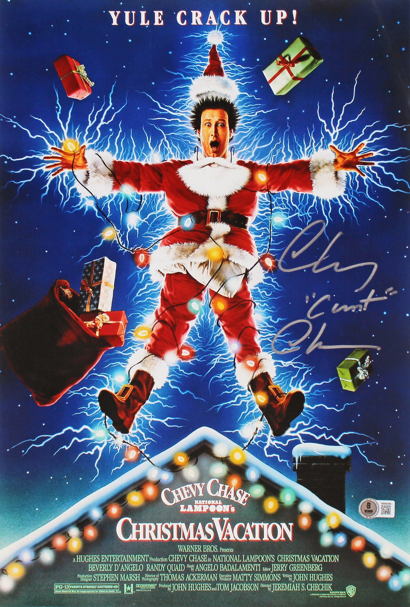 Chevy Chase Christmas Vacation "C***" Signed 12x18 Photo BAS Witnessed #1W865490