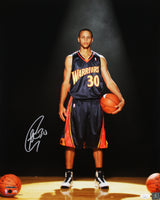Warriors Stephen Curry Authentic Signed 16x20 Vertical Rookie Photo JSA