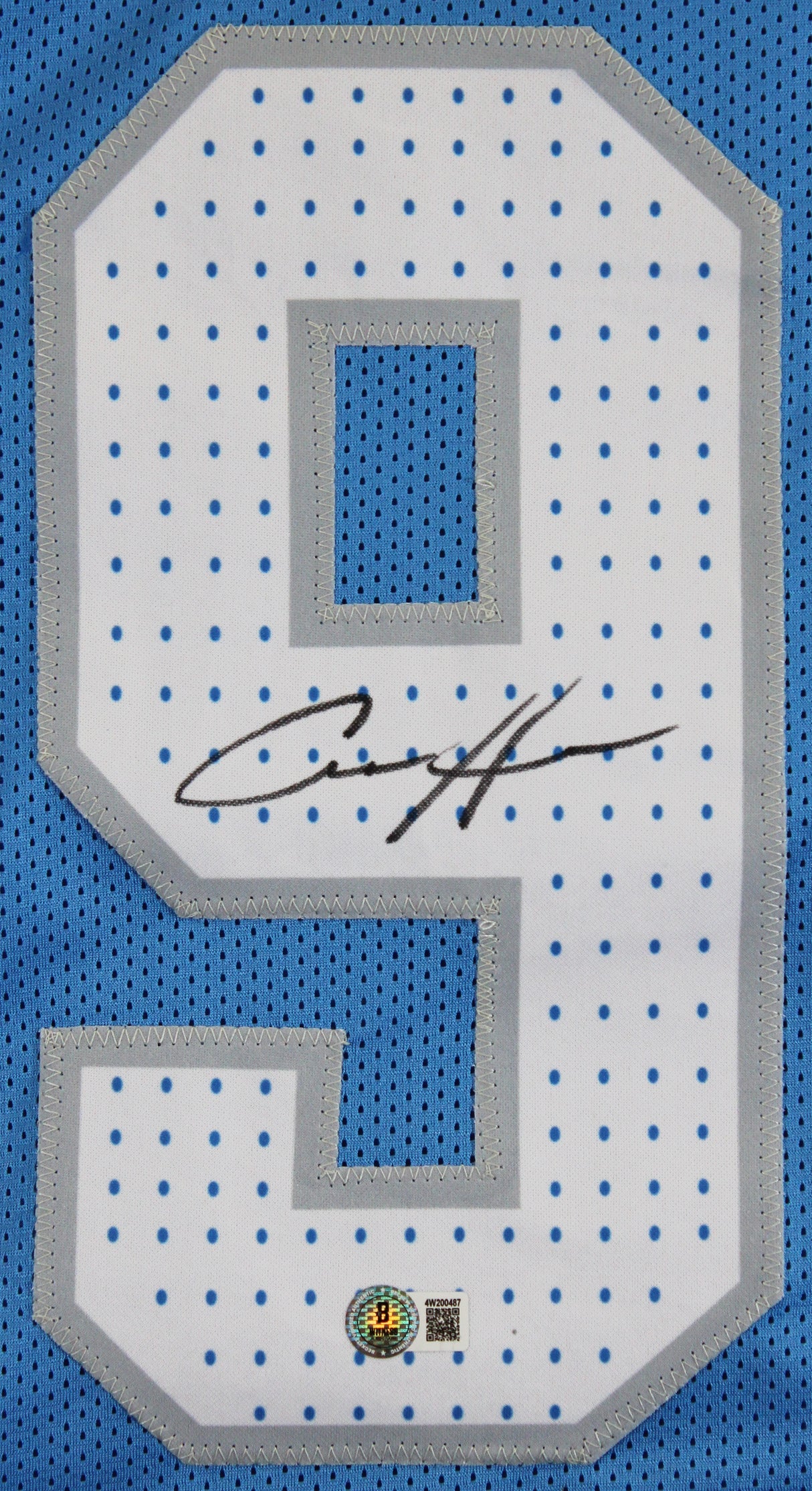 Aidan Hutchinson Authentic Signed Blue Pro Style Framed Jersey BAS Witnessed 3