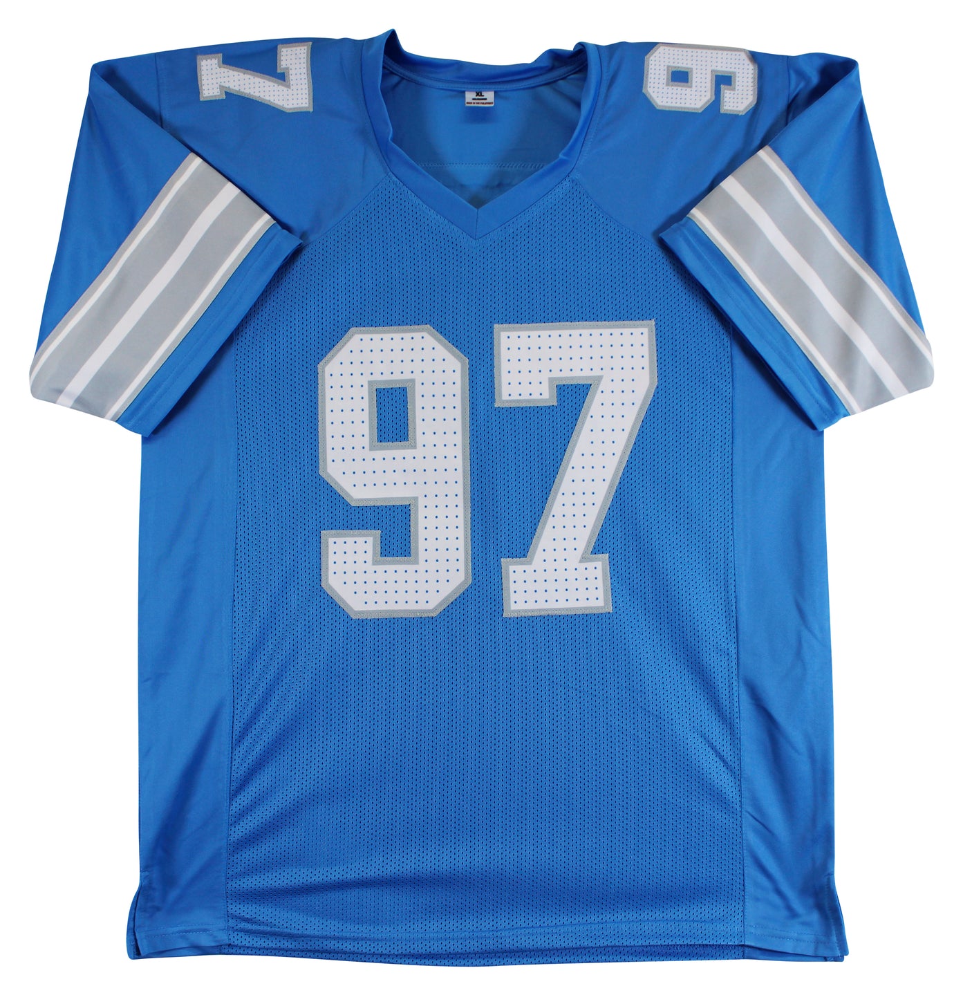 Aidan Hutchinson Authentic Signed Blue Pro Style Jersey BAS Witnessed 3