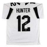 Travis Hunter Authentic Signed White Pro Style Jersey Autographed BAS Witnessed