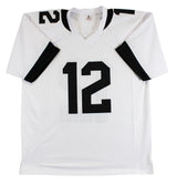 Travis Hunter Authentic Signed White Pro Style Jersey Autographed BAS Witnessed