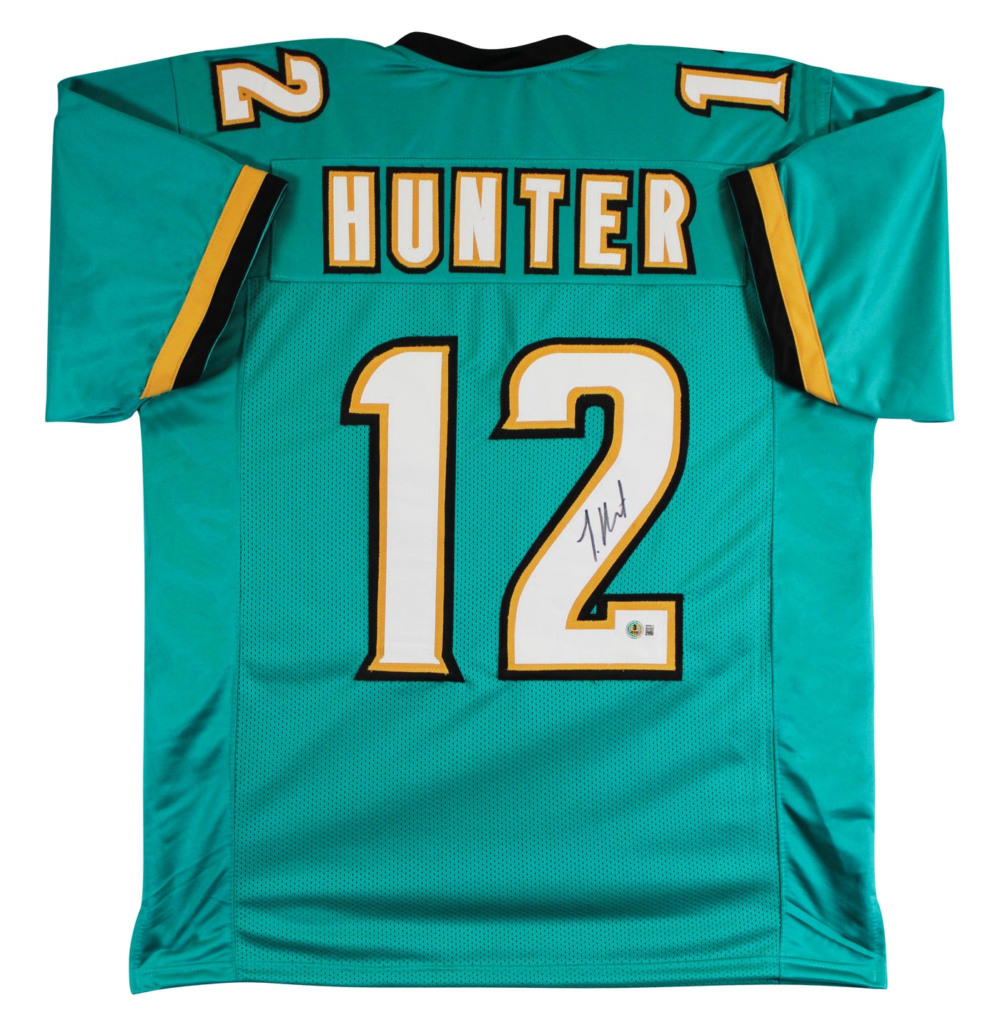 Travis Hunter Authentic Signed Teal Alternate Pro Style Jersey BAS Witnessed