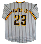Fernando Tatis Jr. Authentic Signed Grey Pinstripe Pro Style Jersey JSA