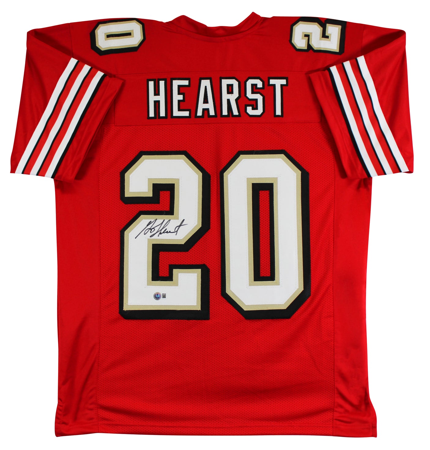Garrison Hearst Signed Red Pro Style Jersey w/ Dropshadow BAS Witnessed