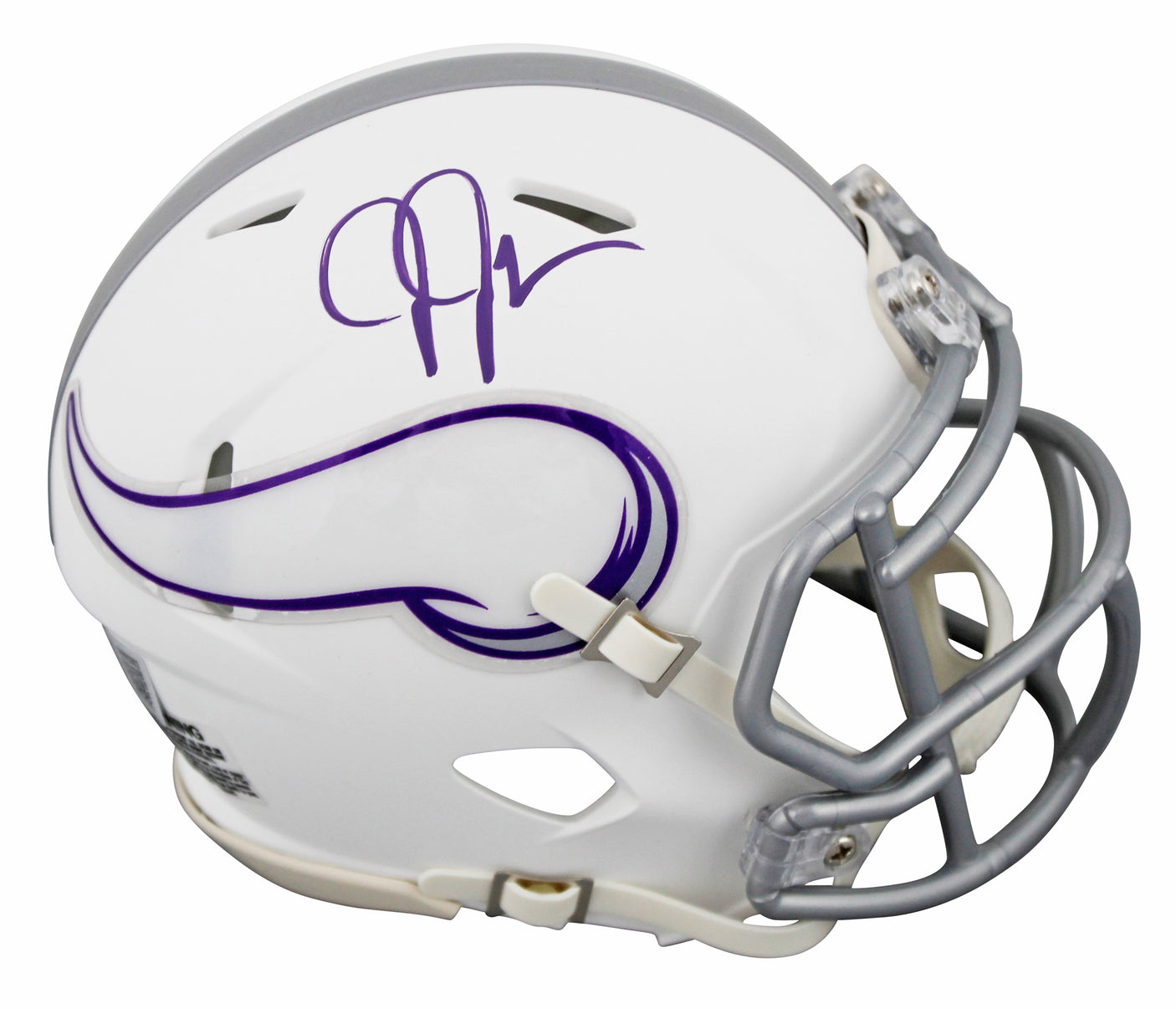 Vikings Justin Jefferson Signed 2024 Alt Speed Mini Helmet W/ Case BAS Witnessed
