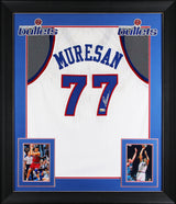 Gheorghe Muresan Authentic Signed White Pro Style Framed Jersey BAS Witnessed