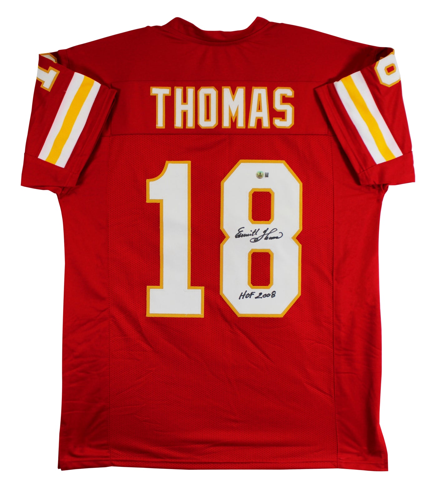 Emmitt Thomas HOF "2008" Authentic Signed Red Pro Style Jersey BAS Witnessed