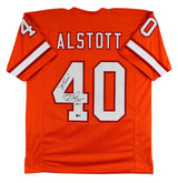 Mike Alstott "A-Train" Signed Orange Throwback Pro Style Jersey BAS Witnessed