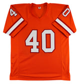 Mike Alstott "A-Train" Signed Orange Throwback Pro Style Jersey BAS Witnessed