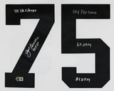 Steelers Joe Greene "Career Stat" Signed White M&N TB Jersey BAS Witnessed