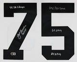 Steelers Joe Greene "Career Stat" Signed White M&N TB Jersey BAS Witnessed