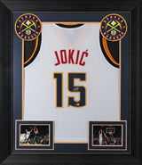 Nikola Jokic Authentic Signed White Pro Style Framed Jersey BAS Witnessed