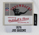 Steelers Joe Greene "Career Stat" Signed White M&N TB Jersey BAS Witnessed