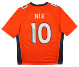 Broncos Bo Nix Authentic Signed Orange Nike Limited Jersey BAS Wit