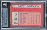 Canadiens Larry Robinson Authentic Signed 1985 Topps #147 Card BAS Slabbed