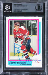 Capitals Scott Stevens Authentic Signed 1986 Topps #126 Card BAS Slabbed