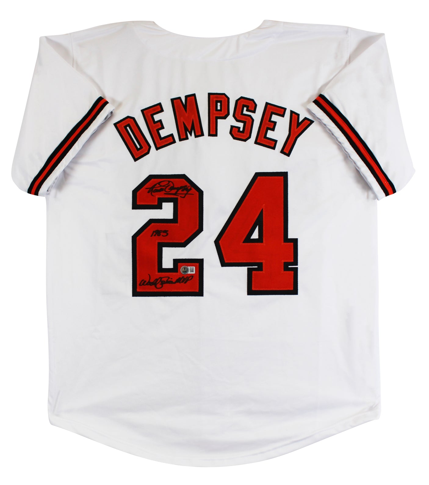 Rick Dempsey "1983 World Series MVP" Signed White Pro Style Jersey BAS Witnessed