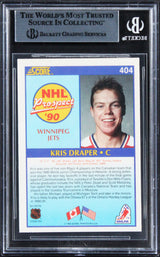 Rangers Kris Draper Authentic Signed 1990 Score #404 Card BAS Slabbed