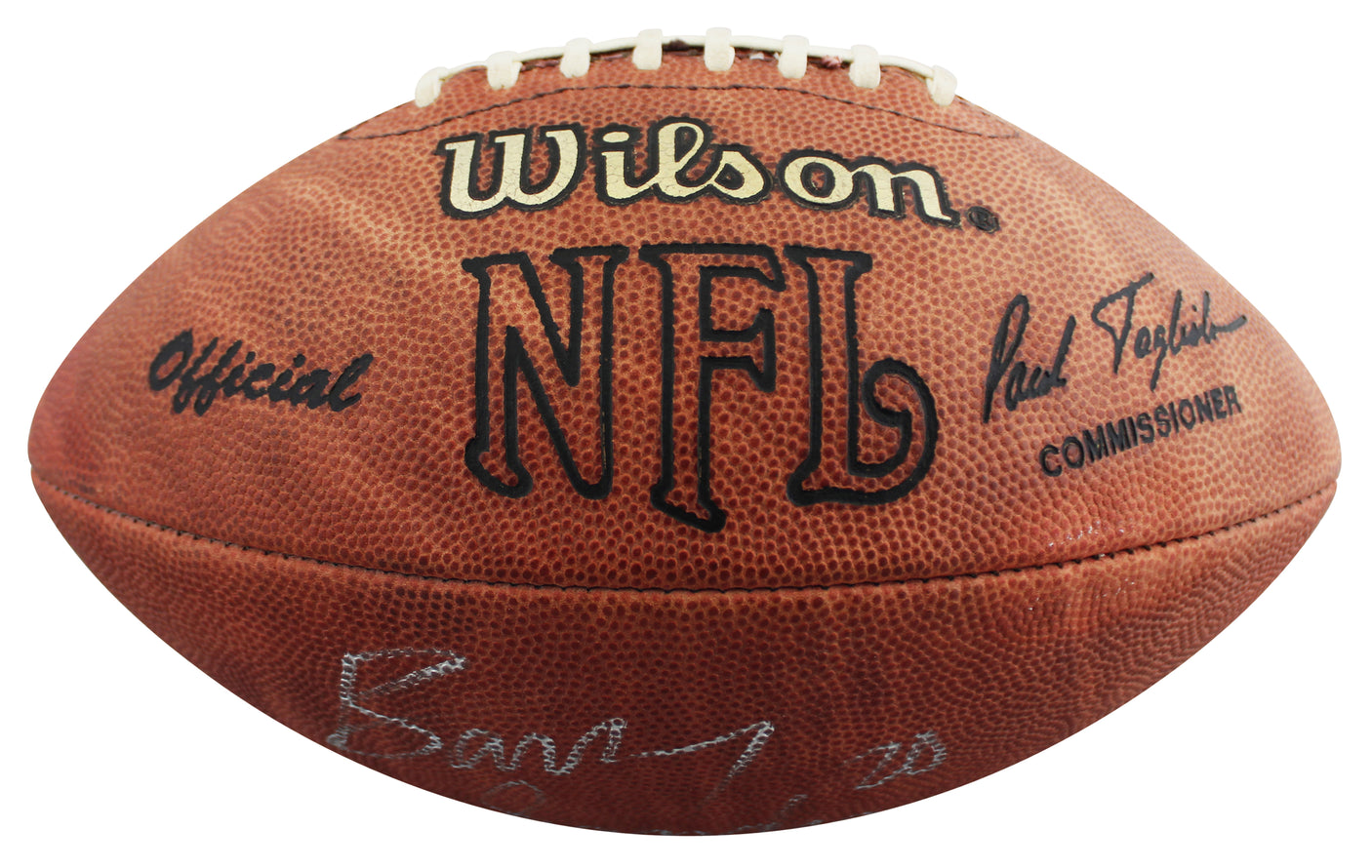 Lions Barry Sanders Authentic Signed Wilson Official Nfl Football BAS #BU55100