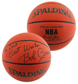 Celtics Bob Cousy Signed Spalding Official NBA Game Basketball BAS #BU55109