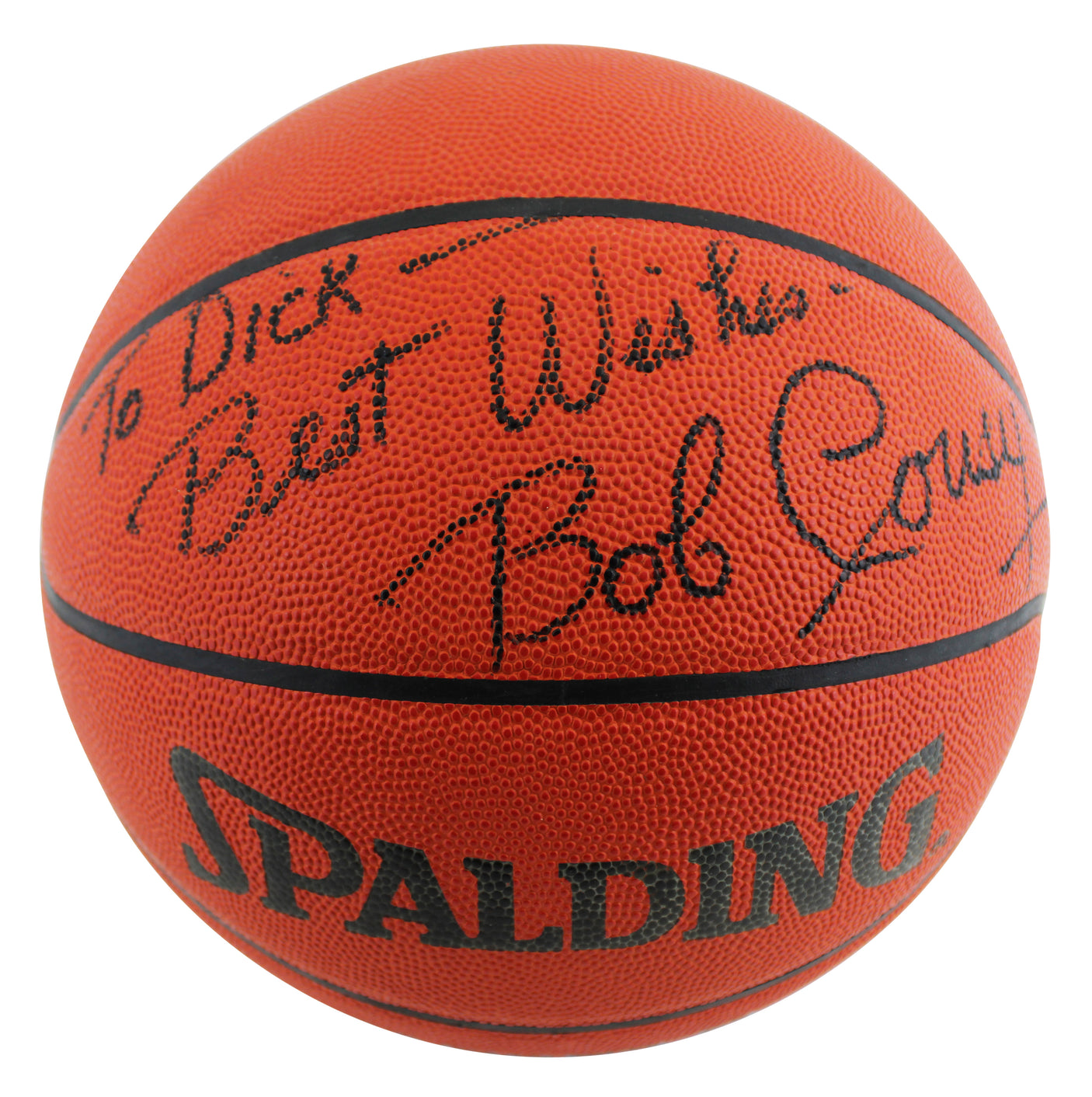Celtics Bob Cousy Signed Spalding Official NBA Game Basketball BAS #BU55109