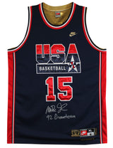 Magic Johnson "92 Dreamteam" Signed Navy Nike Team USA Jersey BAS Wit #2W898640