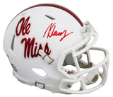 Ole Miss Kewan Lacy Authentic Signed White Speed Mini Helmet W/ Case BAS