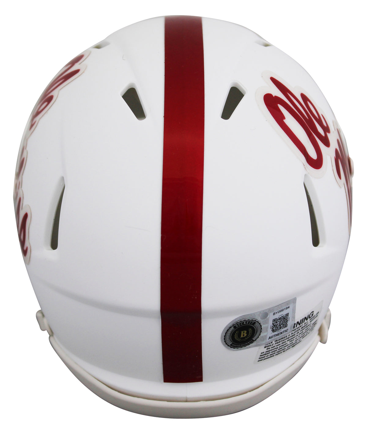 Ole Miss Kewan Lacy Authentic Signed White Speed Mini Helmet W/ Case BAS