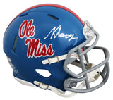 Ole Miss Kewan Lacy Authentic Signed Powder Blue Speed Mini Helmet BAS
