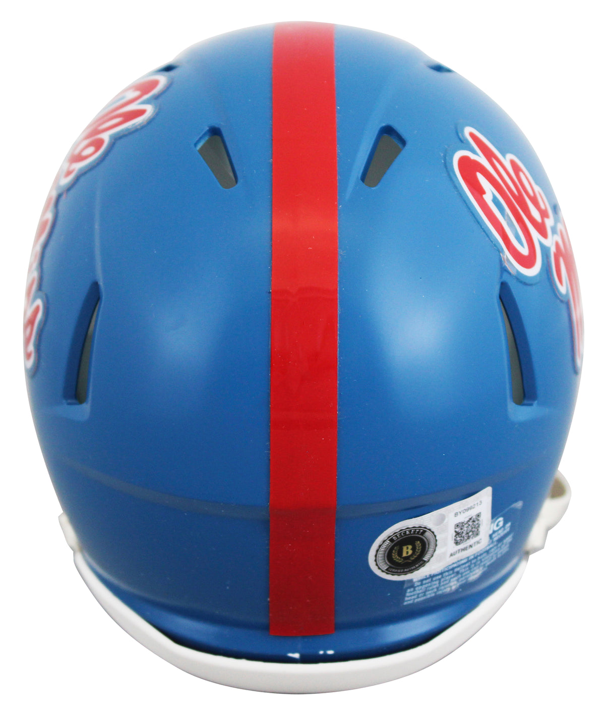 Ole Miss Kewan Lacy Authentic Signed Powder Blue Speed Mini Helmet BAS