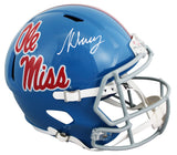 Ole Miss Kewan Lacy Signed Powder Blue Full Size Speed Rep Helmet W/ Case BAS