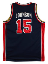 Magic Johnson "92 Dreamteam" Signed Navy Nike Team USA Jersey BAS Wit #2W898640
