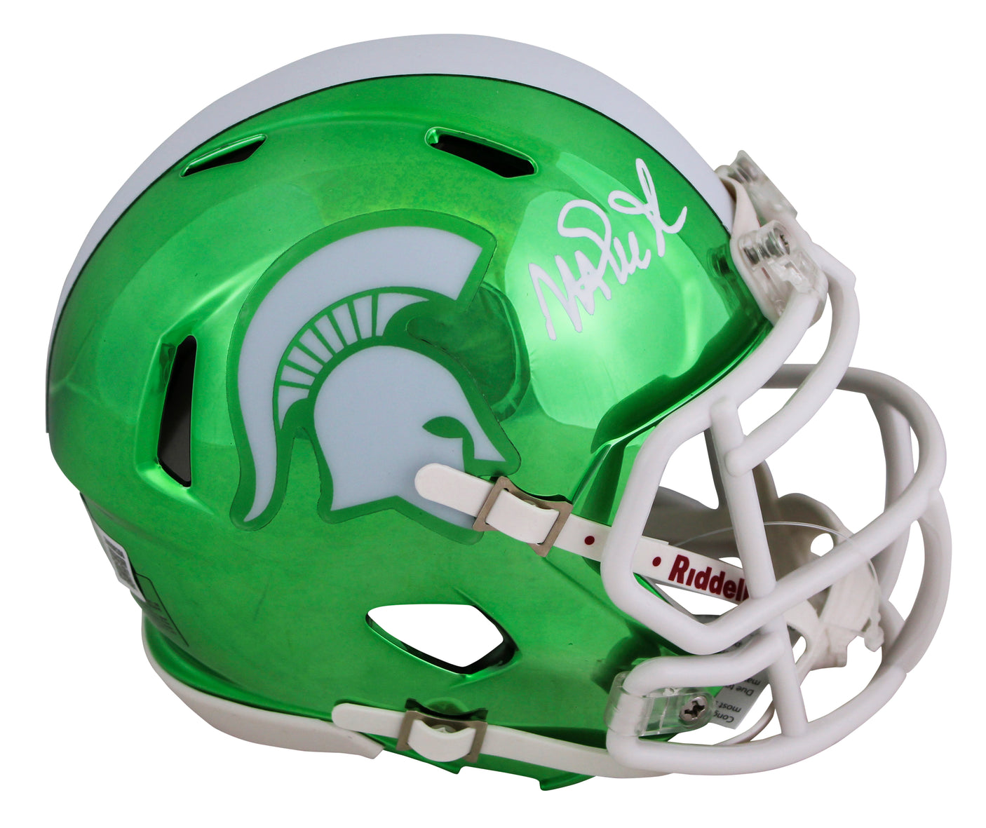 Michigan State Magic Johnson Signed Chrome Speed Mini Helmet W/ Case BAS Witness