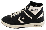 Lakers Magic Johnson Signed Left Black & White Converse Weapon Shoe BAS Wit 3