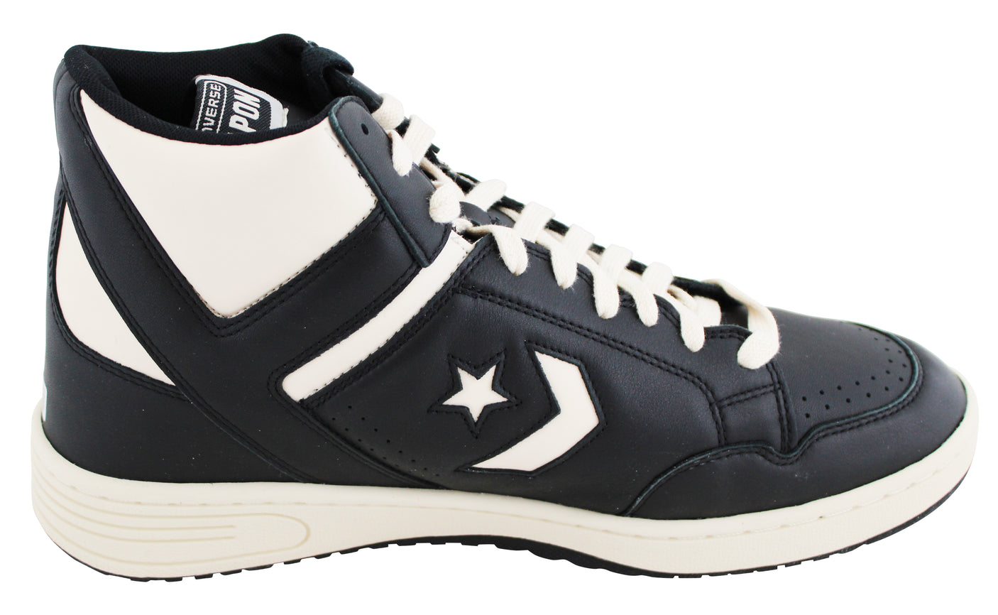 Lakers Magic Johnson Signed Left Black & White Converse Weapon Shoe BAS Wit 3