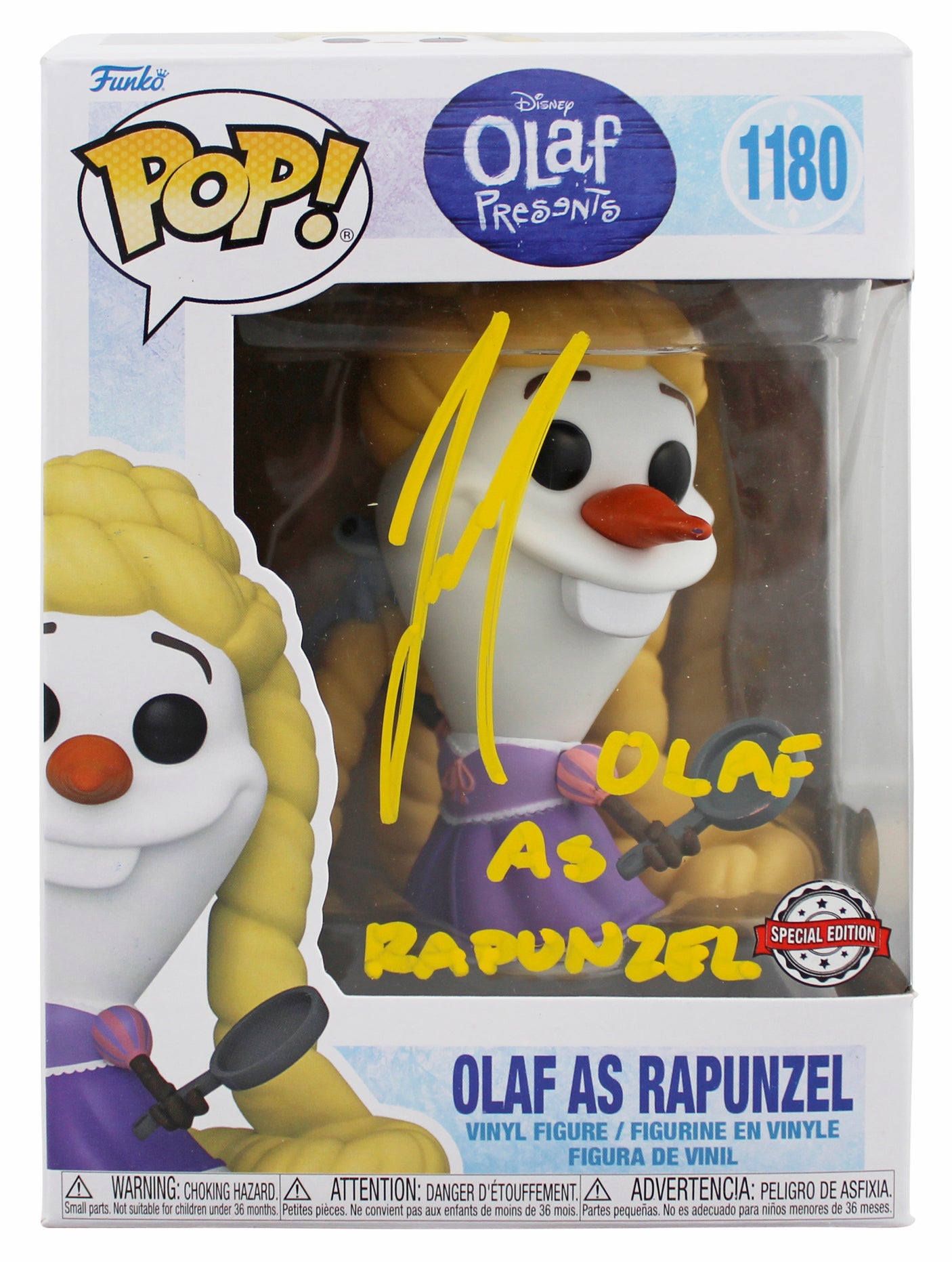 Josh Gad Frozen "Olaf as Rapunzel" Signed #1180 Funko Pop Vinyl Figure BAS 1