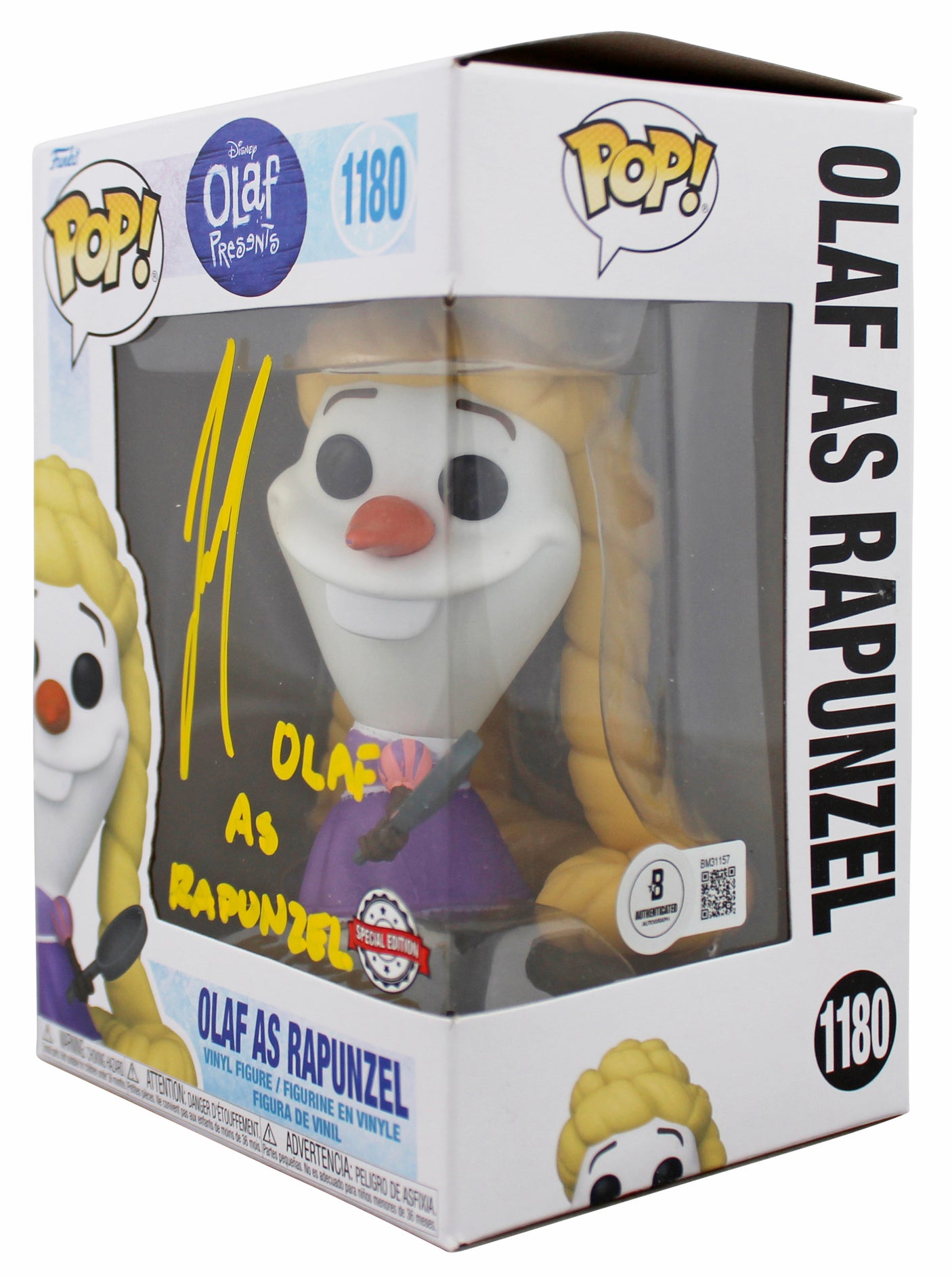 Josh Gad Frozen "Olaf as Rapunzel" Signed #1180 Funko Pop Vinyl Figure BAS 1