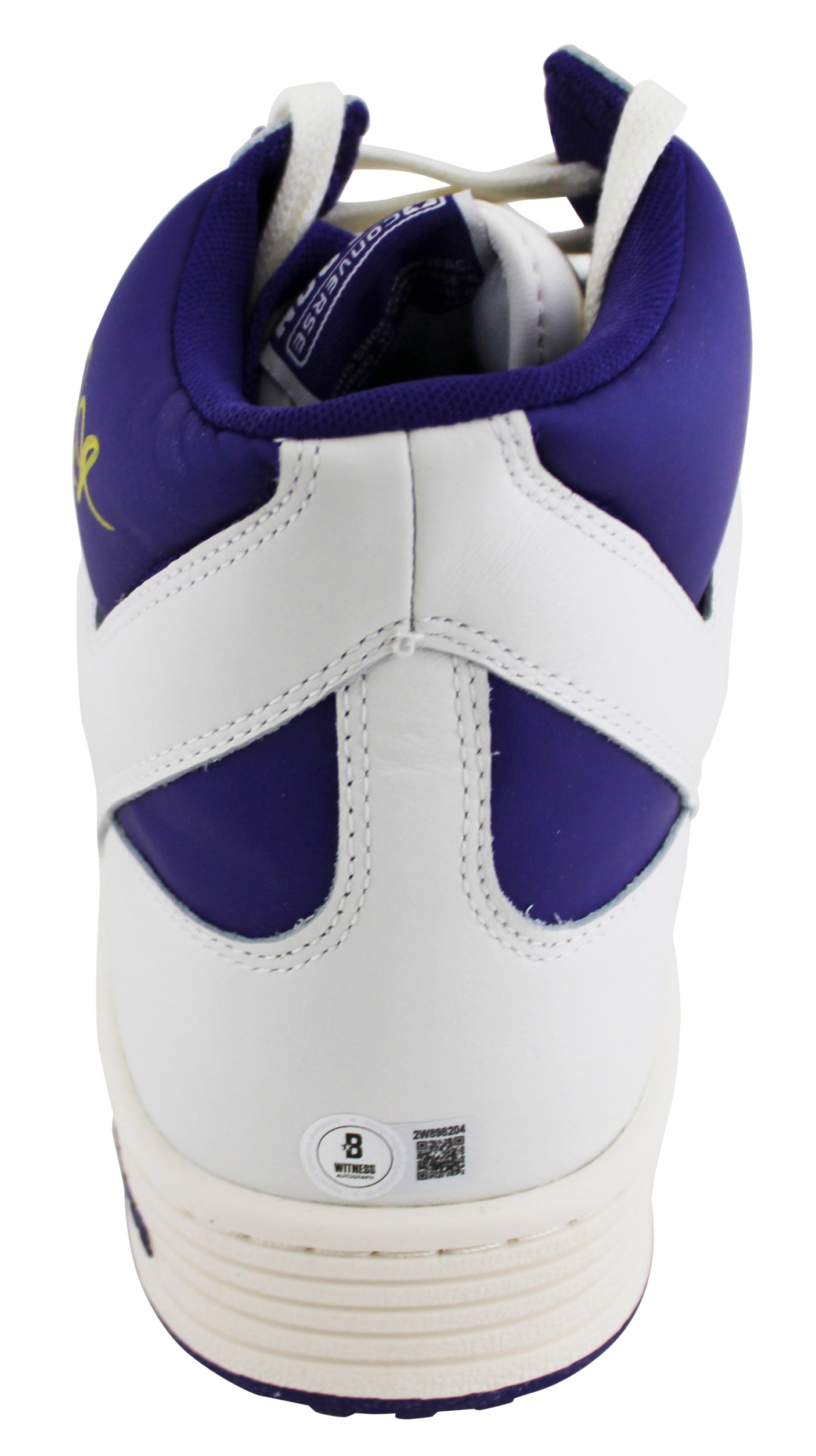 Lakers Magic Johnson Signed Left P&W Converse Weapon Shoe W/ Case BAS Witness 3