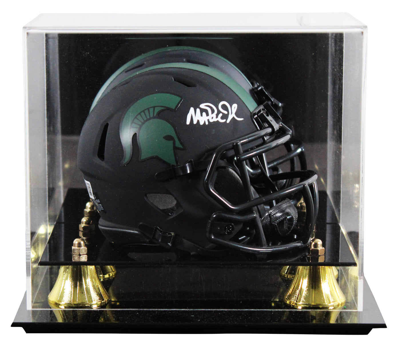 Michigan State Magic Johnson Signed Eclipse Speed Mini Helmet W/ Case BAS Wit