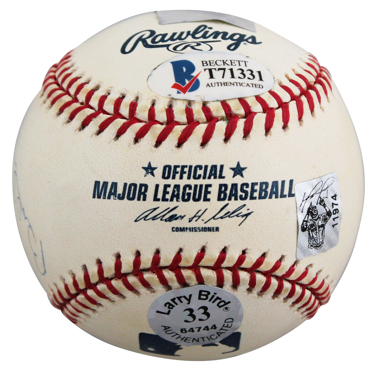 Boston Strong (5) Damon, Brady, Ortiz, Orr & Bird Signed Baseball BAS #T71331